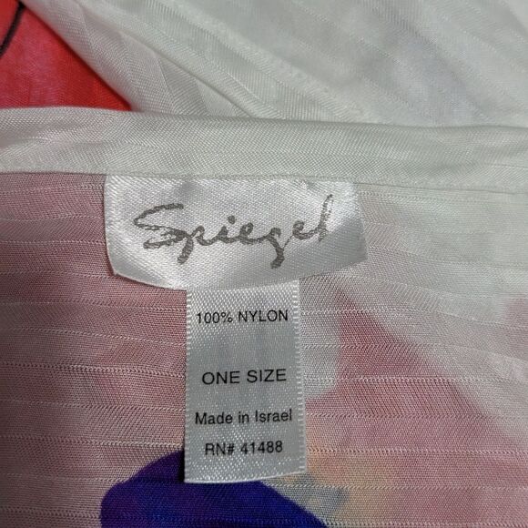 Vintage Spiegel Large Square Nylon Scarf with Bright Floral Print - Picture 9 of 9